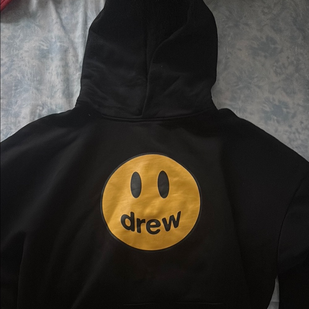 DREW Black Hoodie with Yellow Emblem